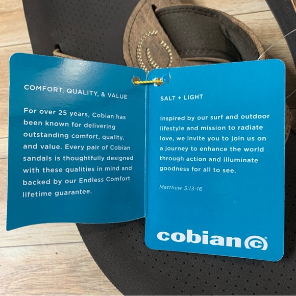 New! Cobian ARV 2 Sandals Flip Flops Thongs Men 9 Brown Java Beach Surf - Picture 9 of 10